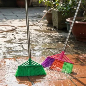 Chổi xương cá quét nước cán inox đa màu