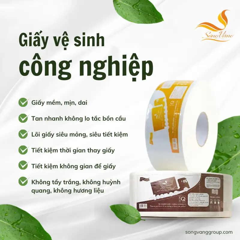 Giấy vệ sinh cuộn lớn sóng vàng