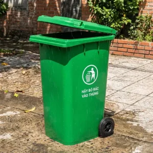Thùng rác màu xanh 120L