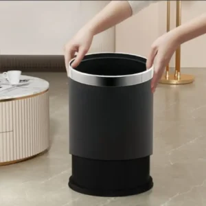 Thùng đựng rác inox tròn văn phòng A36-B 2 lớp