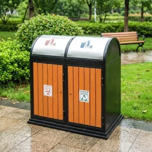 Thùng rác gỗ ngoài trời A78-O