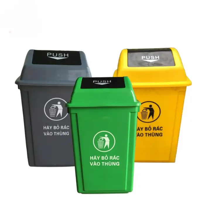 Thùng rác nắp lật 40L, 60L PUSH Thùng rác nắp lật 40L, 60L PUSH