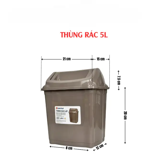 Thùng rác nhựa nắp lật 5L, 9L, 16L, 28L Thùng rác nhựa nắp lật 5L, 9L, 16L, 28L