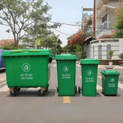 Thùng rác nhựa 60l có bánh xe