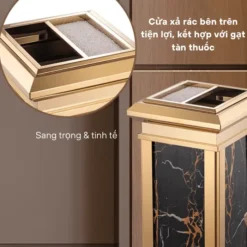 Thùng rác gạt tàn đá hoa cương A15