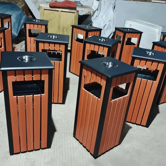 Thùng rác gỗ ngoài trời A78-D Thùng rác gỗ ngoài trời A78-D