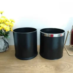 Thùng đựng rác inox tròn văn phòng A36-B 2 lớp