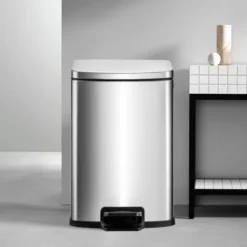 Thùng rác inox chân đạp giảm chấn dáng vuông