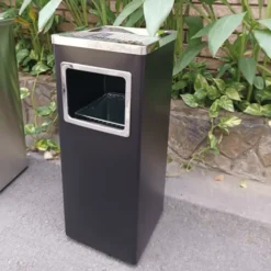 Thùng rác inox gạt tàn dáng vuông A34-B