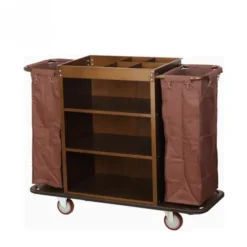 Xe đẩy dọn phòng khách sạn 2 túi vải