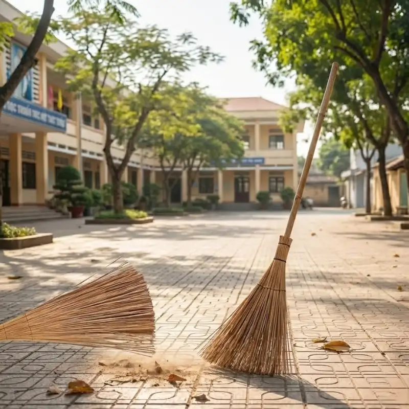 Chổi Tre Cán Dài Truyền Thống – Chuyên Quét Sân Trường, Đường Phố Chổi Tre Cán Dài Truyền Thống – Chuyên Quét Sân Trường, Đường Phố