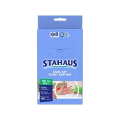 Găng tay nilon dùng 1 lần tự hủy sinh học Stahaus, hộp 100 cái