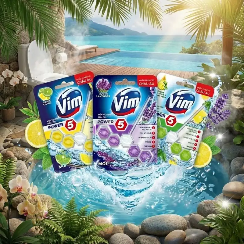 Viên thả bồn cầu Vim Power hương thơm dễ chịu Viên thả bồn cầu Vim Power hương thơm dễ chịu